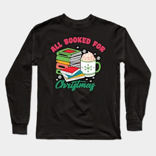 All Booked For Christmas Librarian Christmas Tree Lights Long Sleeve T-Shirt